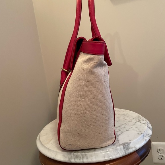 J Crew Large Handbag, Canvas and Leather NWT - Picture 3 of 14